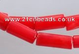 CCB05 15.5 inches 5*10mm column shape red coral beads Wholesale