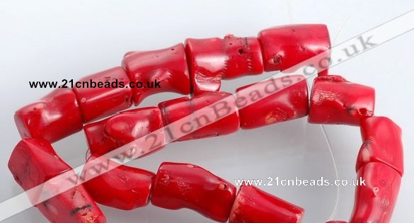 CCB06 15.5 inches 15*20mm irregular red coral beads Wholesale