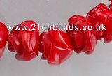 CCB09 15.5 inches 9-10mm rose shape red coral beads Wholesale