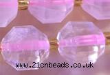 CCB1000 15 inches 9*10mm faceted rose quartz beads