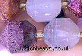 CCB1006 15 inches 9*10mm faceted phantom quartz beads