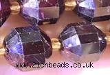 CCB1012 15 inches 9*10mm faceted red garnet beads