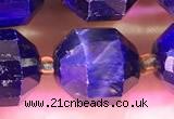 CCB1027 15 inches 11*12mm faceted blue tiger eye beads