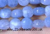 CCB1033 15 inches 4mm faceted coin aquamarine beads