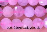 CCB1042 15 inches 4mm faceted coin morganite beads