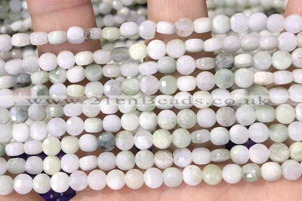 CCB1047 15 inches 4mm faceted coin jade beads