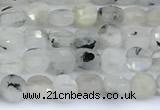 CCB1132 15 inches 4mm faceted coin white moonstone beads