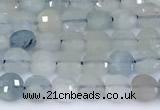 CCB1137 15 inches 4mm faceted coin aquamarine beads