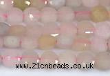 CCB1143 15 inches 4mm faceted coin morganite beads