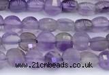 CCB1144 15 inches 4mm faceted coin amethyst beads