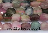 CCB1149 15 inches 4mm faceted coin tourmaline beads