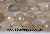 CCB1156 15 inches 4mm faceted coin sunstone beads