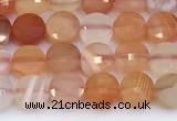 CCB1163 15 inches 4mm faceted coin agate beads