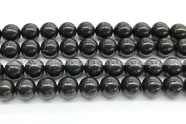 CCB1180 15 inches 14mm round shungite gemstone beads