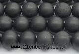 CCB1186 15 inches 6mm round matte shungite gemstone beads