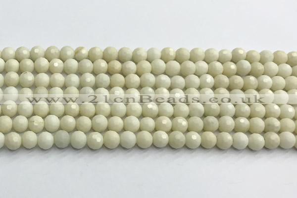 CCB1210 15 inches 6mm faceted round ivory jasper beads