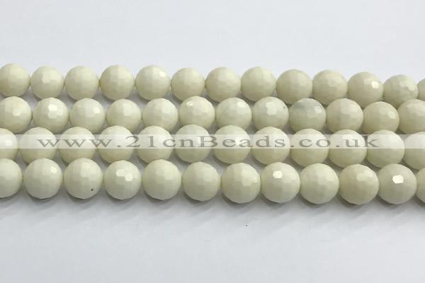 CCB1213 15 inches 12mm faceted round ivory jasper beads