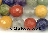 CCB1230 15 inches 6mm faceted round mixed gemstone beads