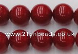 CCB128 15.5 inches 10mm round red coral beads strand wholesale