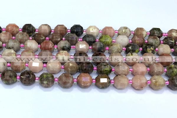 CCB1287 15 inches 9mm - 10mm faceted gemstone beads