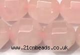 CCB1317 15 inches 9mm - 10mm faceted rose quartz turquoise beads