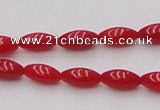 CCB132 15.5 inches 4*7mm rice red coral beads strand wholesale