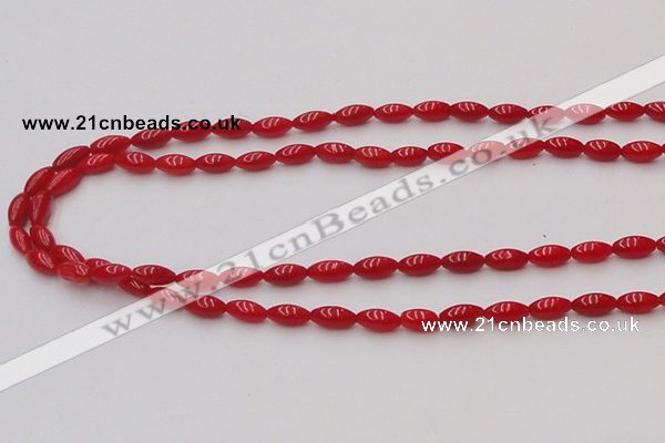 CCB132 15.5 inches 4*7mm rice red coral beads strand wholesale