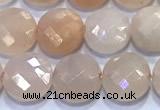 CCB1331 15 inches 8mm faceted coin pink aventurine jade beads