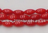 CCB134 15.5 inches 4*8mm rice red coral beads strand wholesale