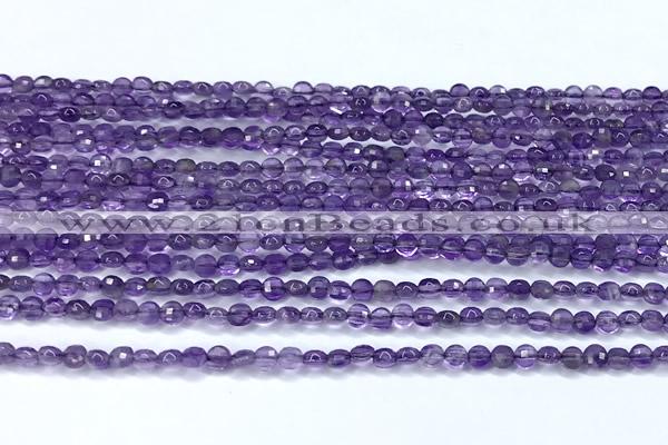 CCB1357 15 inches 2.5mm faceted coin amethyst beads