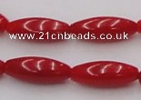 CCB136 15.5 inches 5*12mm rice red coral beads strand wholesale