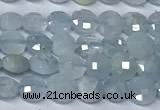 CCB1368 15 inches 4mm faceted coin aquamarine beads