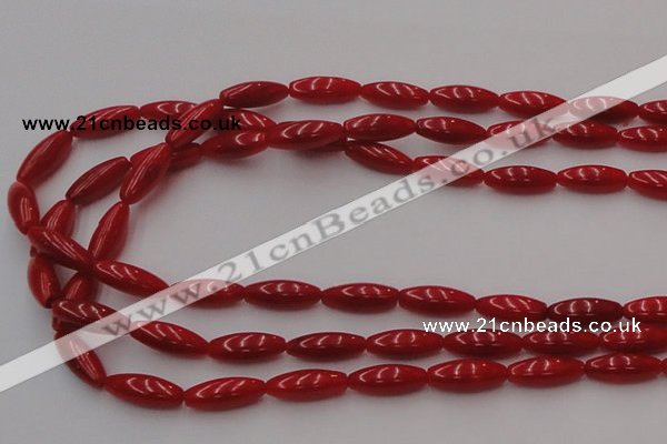 CCB137 15.5 inches 5*13mm rice red coral beads strand wholesale