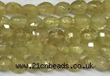 CCB1379 15 inches 4mm faceted coin golden rutilated quartz beads