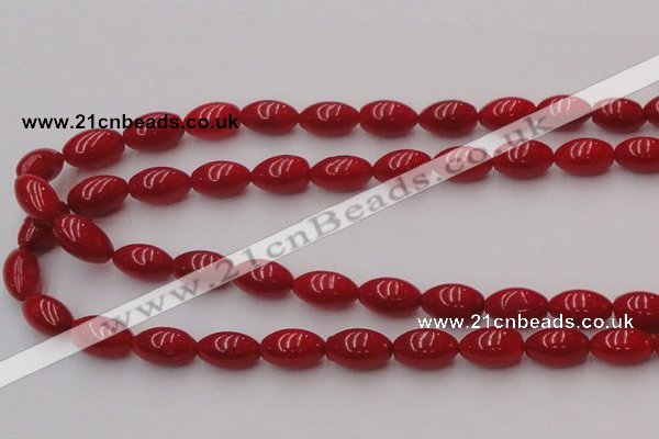 CCB138 15.5 inches 7*11mm rice red coral beads strand wholesale