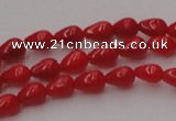 CCB139 15.5 inches 4*6mm teardrop red coral beads wholesale