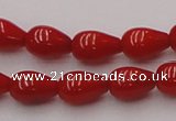 CCB140 15.5 inches 5*8mm teardrop red coral beads wholesale