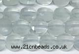 CCB1401 15 inches 6mm faceted coin aquamarine beads