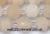 CCB1430 15 inches 7mm - 8mm faceted pink aventurine beads