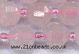 CCB1431 15 inches 7mm - 8mm faceted rose quartz beads