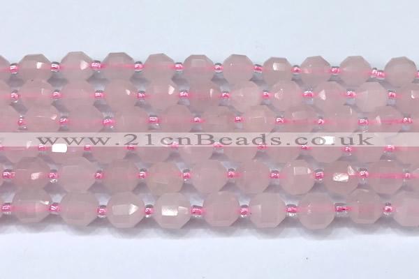 CCB1431 15 inches 7mm - 8mm faceted rose quartz beads