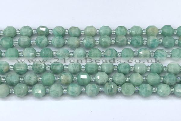 CCB1434 15 inches 7mm - 8mm faceted amazonite beads
