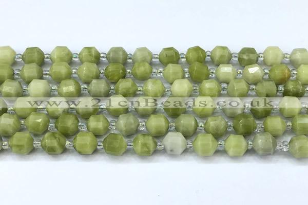 CCB1436 15 inches 7mm - 8mm faceted jade beads