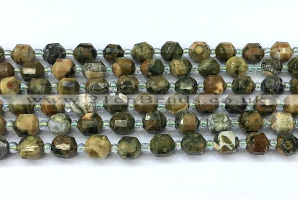 CCB1437 15 inches 7mm - 8mm faceted rhyolite beads