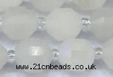 CCB1450 15 inches 9mm - 10mm faceted AB-color white phantom beads