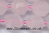 CCB1454 15 inches 9mm - 10mm faceted rose quartz beads