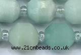 CCB1457 15 inches 9mm - 10mm faceted amazonite beads