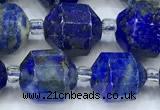 CCB1476 15 inches 9mm - 10mm faceted lapis lazuli beads