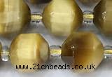 CCB1477 15 inches 9mm - 10mm faceted golden tiger eye beads