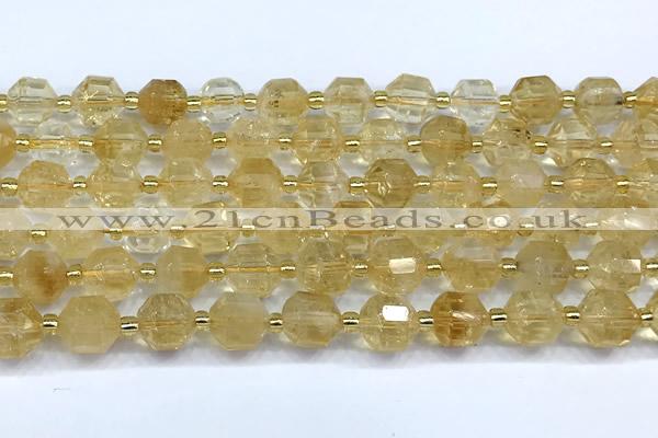 CCB1522 15 inches 8mm - 9mm faceted citrine gemstone beads